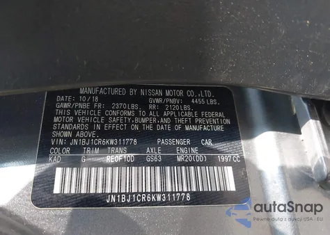 2019 Nissan Rogue Sport S from USA, damaged, VIN JN1BJ1CR6KW311778